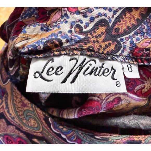 Vtg Lee Winter 2pc Set Separates Sz 8 Dark Paisley Heritage Classic Preppy Brit - Picture 4 of 16